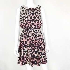 AQUA  L animal print pink dress